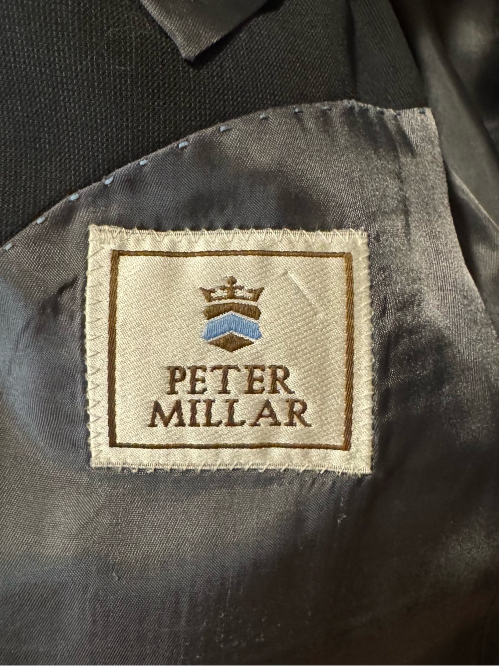 NEW Peter Millar Navy Checkered Blazer 42R dual vented sport coat - Picture 6 of 15